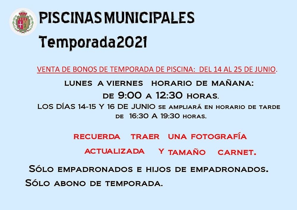 Bonos de Piscina 2021