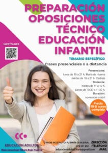 Cartel cpreparación de oposiciones para educación infantil