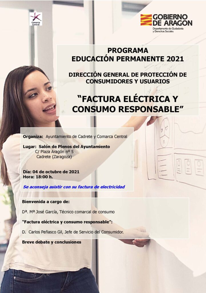 Charla factura luz Cadrete