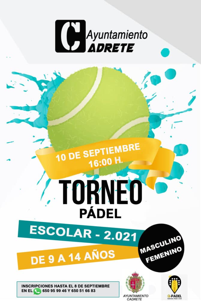 Cartel padel infantil Cadrete