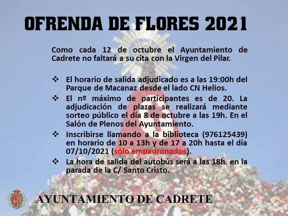 ofrenda de flores 2021