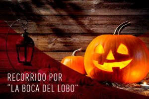 Cartel del recorrido por la "Boca del Lobo"