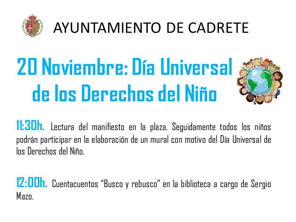 Cartel del día universal de los derechos del niño