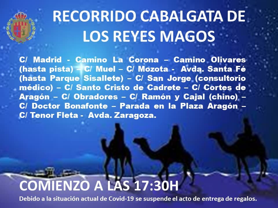 Recorrido cabalgata de Reyes 2022