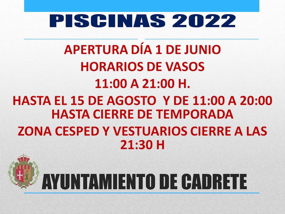 Horarios pinscina