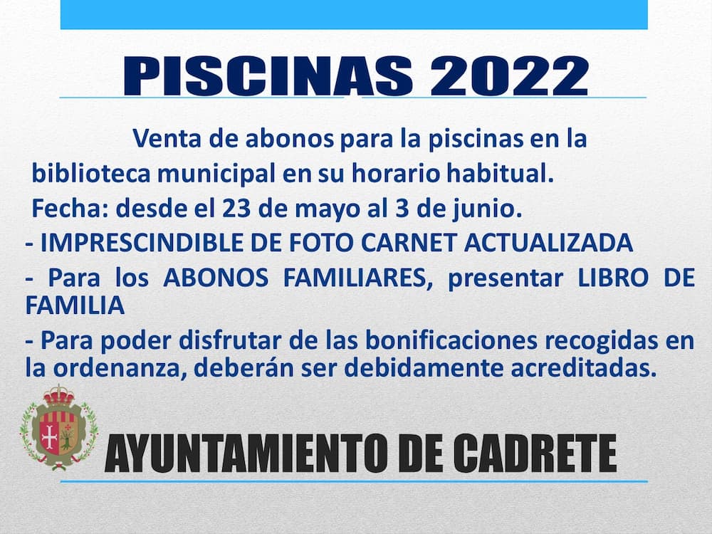Venda de abonos piscinas
