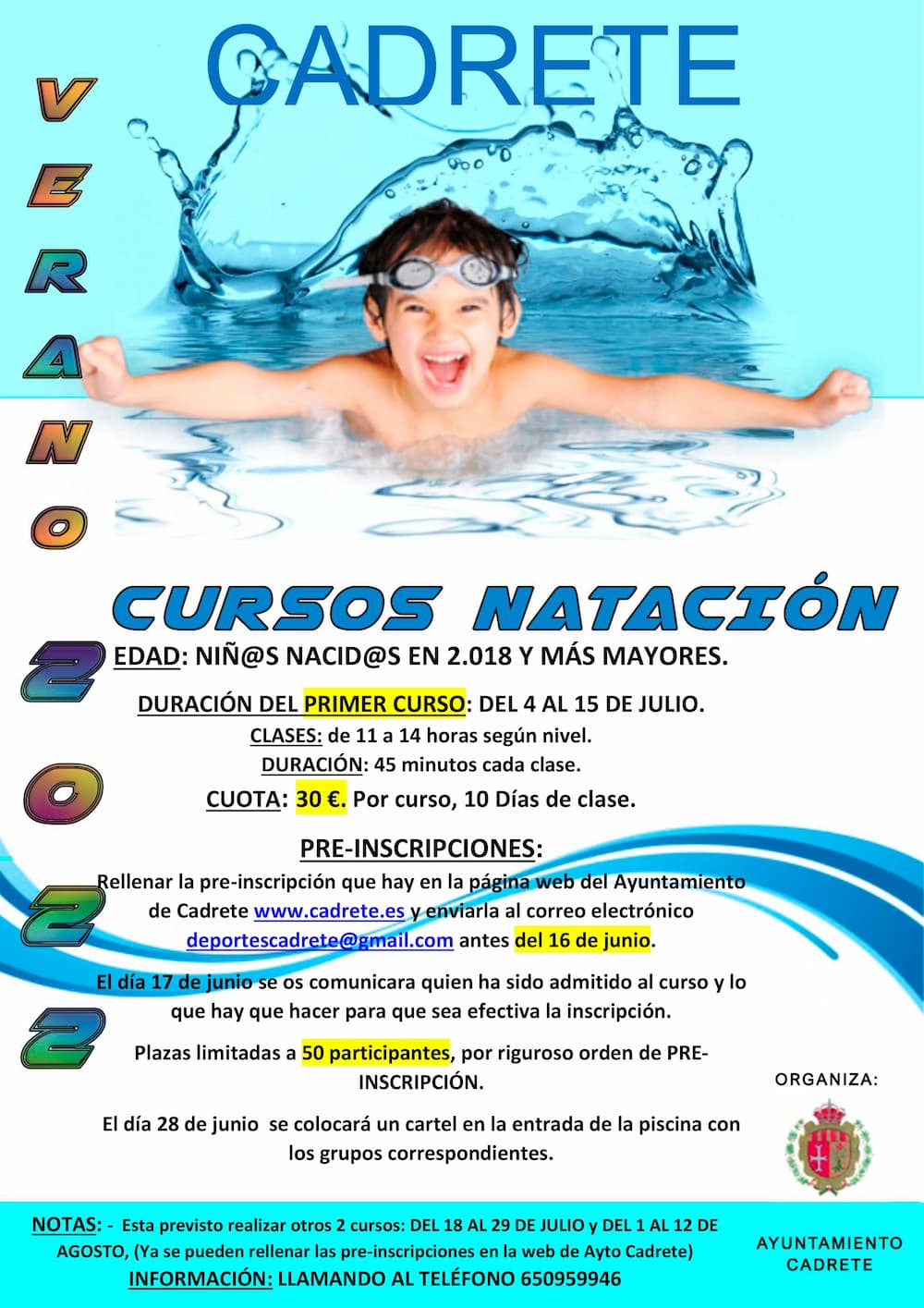 Cursos natación