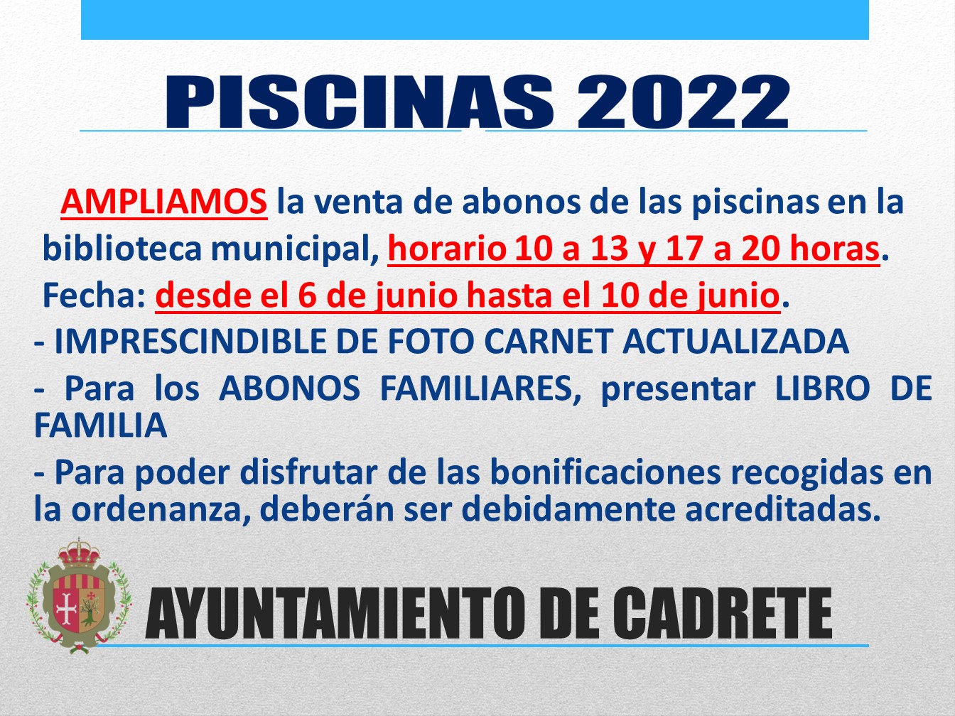 Bonos piscinas