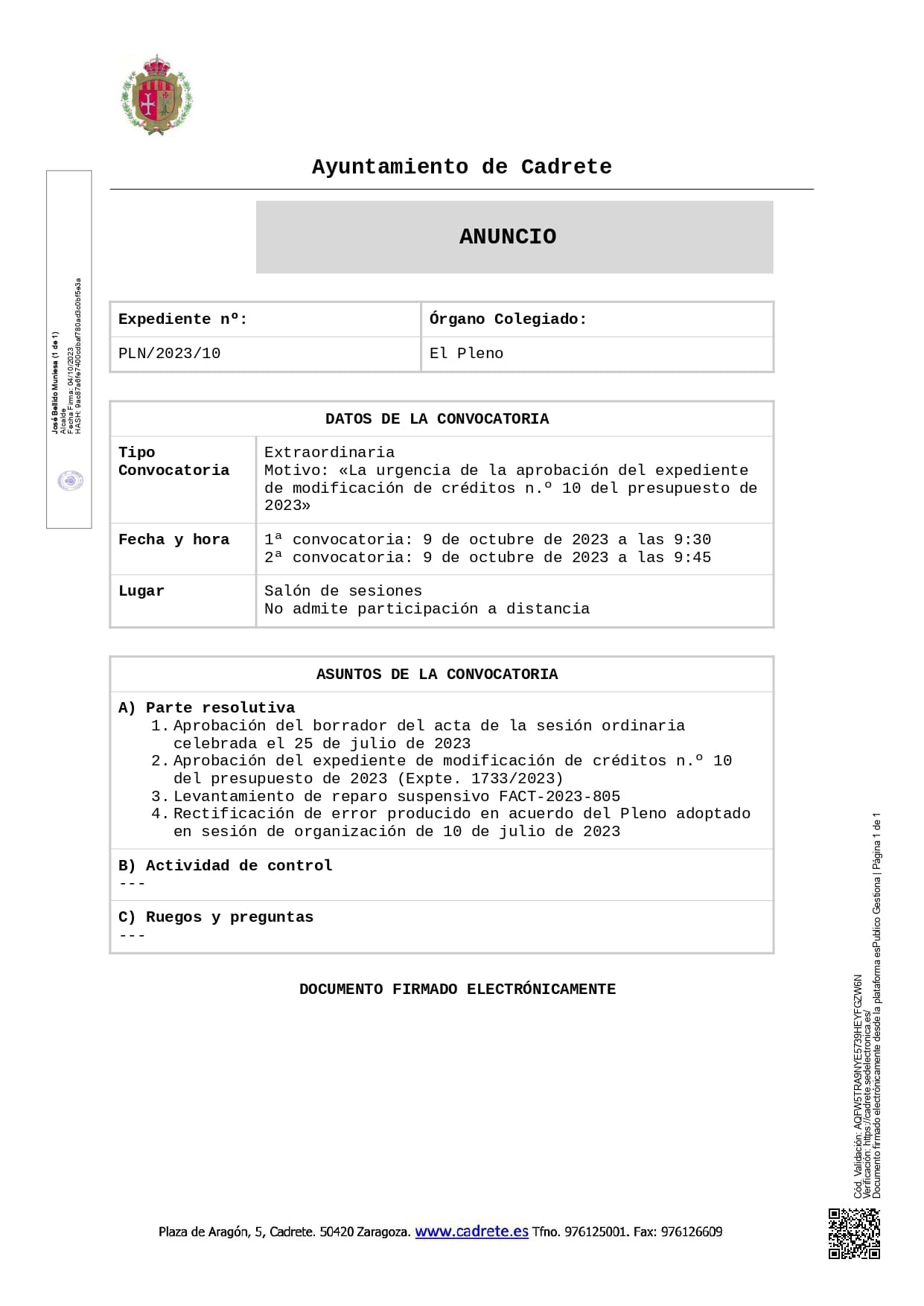 Ayuntamiento de Cadrete
