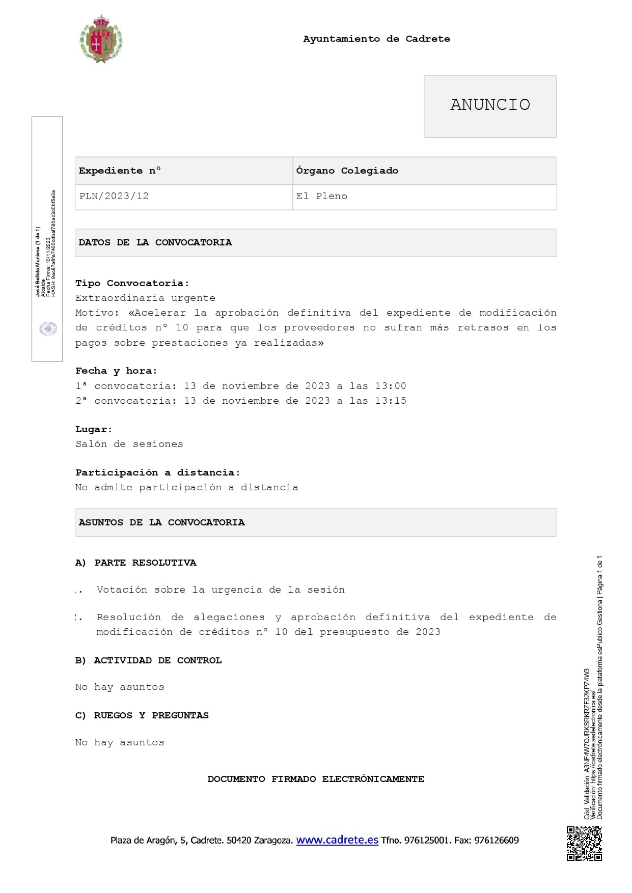 Ayuntamiento de Cadrete